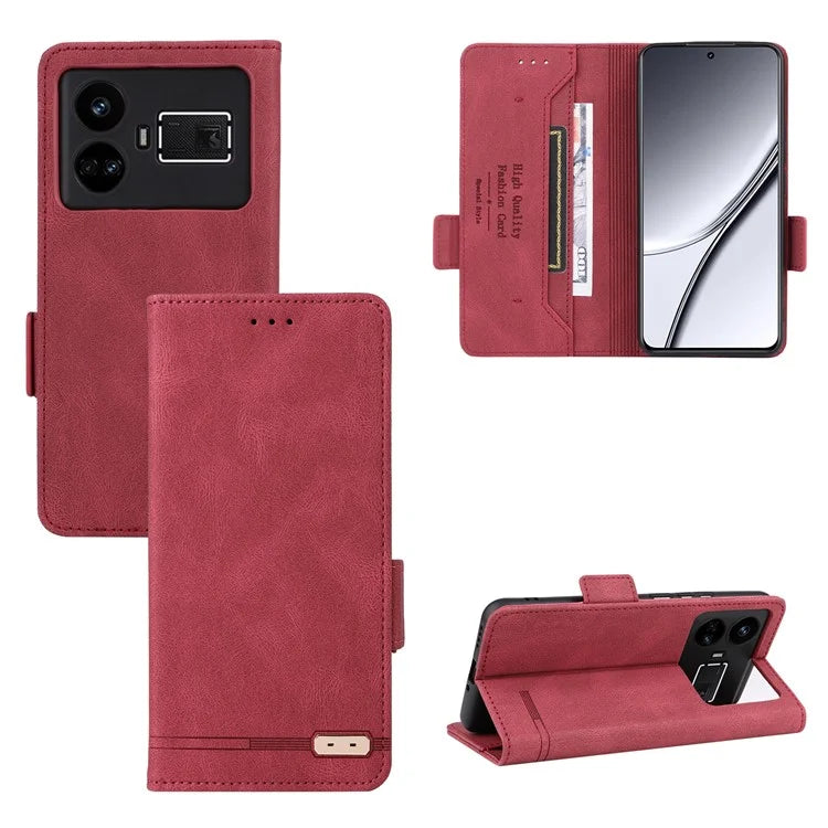 For Realme GT5 5G Case Shockproof PU Leather Wallet Stand Mobile Phone Cover