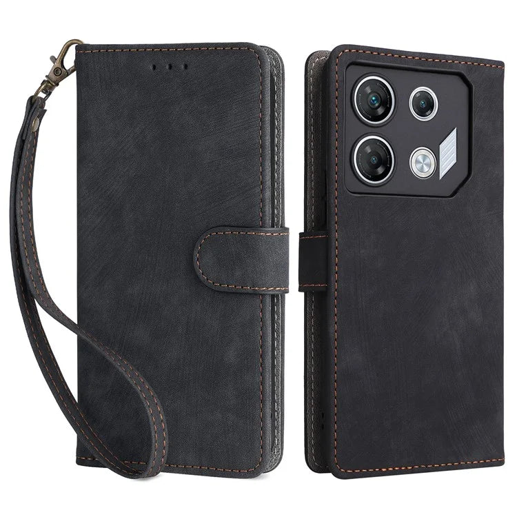 For Transsion Infinix GT 10 Pro 5G / X6739 Case RFID Blocking Leather Stand Phone Cover with Strap