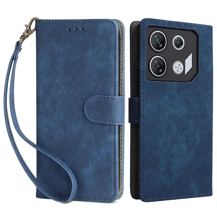 For Transsion Infinix GT 10 Pro 5G / X6739 Case RFID Blocking Leather Stand Phone Cover with Strap