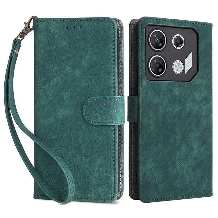 For Transsion Infinix GT 10 Pro 5G / X6739 Case RFID Blocking Leather Stand Phone Cover with Strap