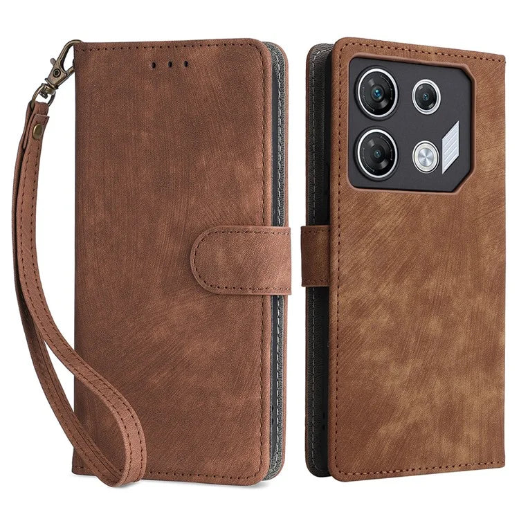 For Transsion Infinix GT 10 Pro 5G / X6739 Case RFID Blocking Leather Stand Phone Cover with Strap