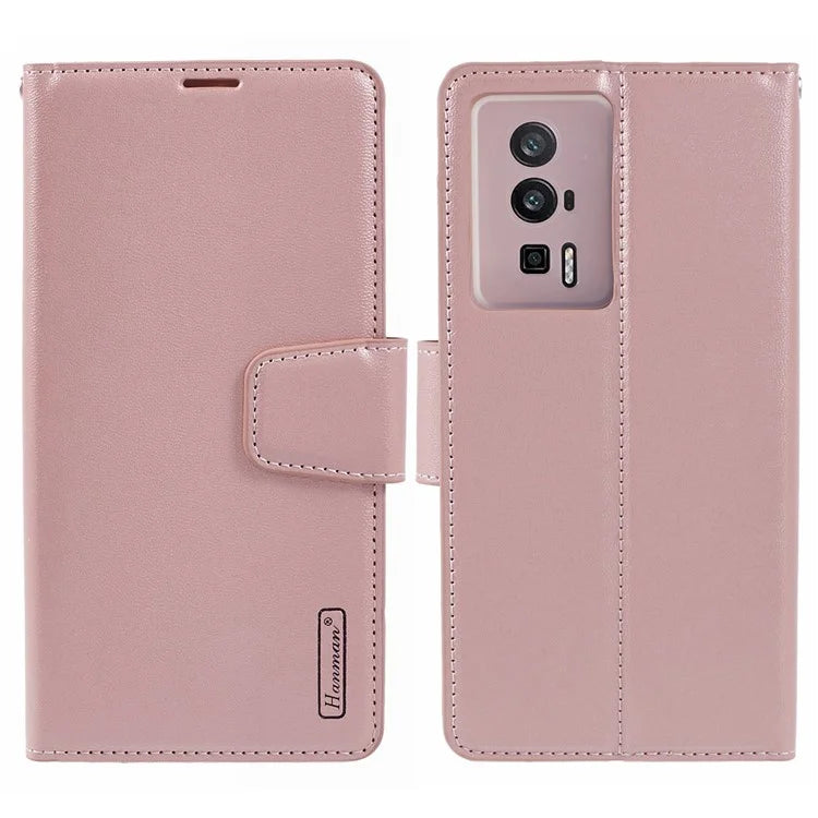HANMAN Mill Series for Xiaomi Redmi K60 5G / K60 Pro 5G / Poco F5 Pro 5G Case Stand Feature PU Leather Phone Cover