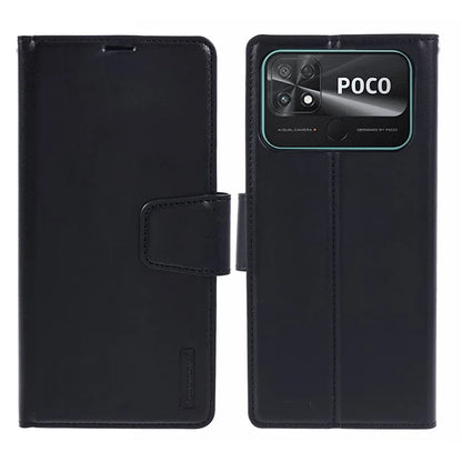 HANMAN Mill Series for Xiaomi Poco C40 Case Protective PU Leather Wallet Phone Cover