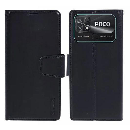 HANMAN Mill Series for Xiaomi Poco C40 Case Protective PU Leather Wallet Phone Cover
