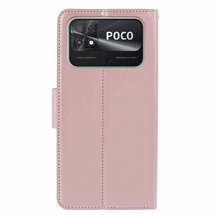 HANMAN Mill Series for Xiaomi Poco C40 Case Protective PU Leather Wallet Phone Cover