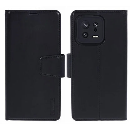 HANMAN Mill Series for Xiaomi 13 Case PU Leather Magnetic Flip Folio Phone Cover