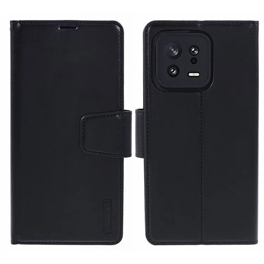 HANMAN Mill Series for Xiaomi 13 Case PU Leather Magnetic Flip Folio Phone Cover