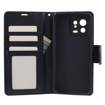 HANMAN Mill Series for Xiaomi 13 Case PU Leather Magnetic Flip Folio Phone Cover