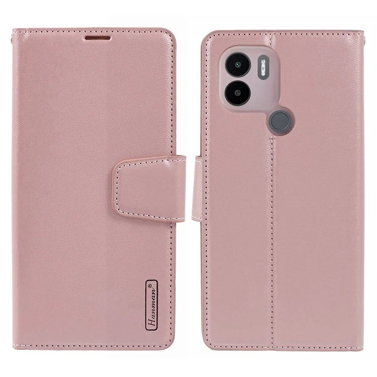HANMAN Mill Series for Xiaomi Redmi A1+ 4G / A2+ 4G / Poco C50 4G / C51 4G Case PU Leather Magnetic Closure Phone Cover