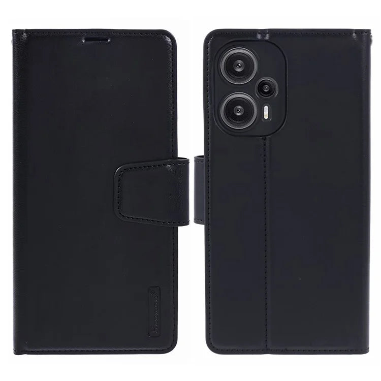 HANMAN Mill Series for Xiaomi Redmi Note 12 Turbo / Poco F5 5G Case PU Leather Wallet Shockproof Shell
