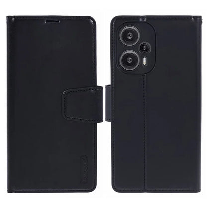 HANMAN Mill Series for Xiaomi Redmi Note 12 Turbo / Poco F5 5G Case PU Leather Wallet Shockproof Shell