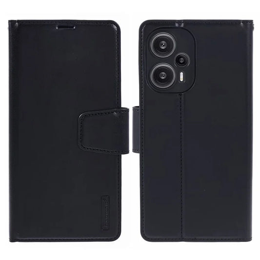 HANMAN Mill Series for Xiaomi Redmi Note 12 Turbo / Poco F5 5G Case PU Leather Wallet Shockproof Shell