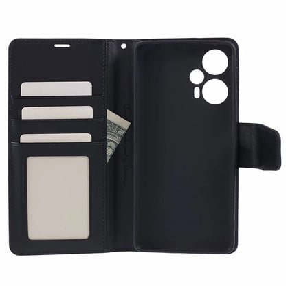 HANMAN Mill Series for Xiaomi Redmi Note 12 Turbo / Poco F5 5G Case PU Leather Wallet Shockproof Shell