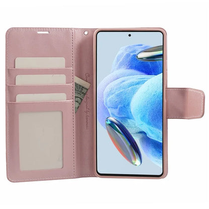 HANMAN Mill Series for Xiaomi Redmi Note 12 Turbo / Poco F5 5G Case PU Leather Wallet Shockproof Shell