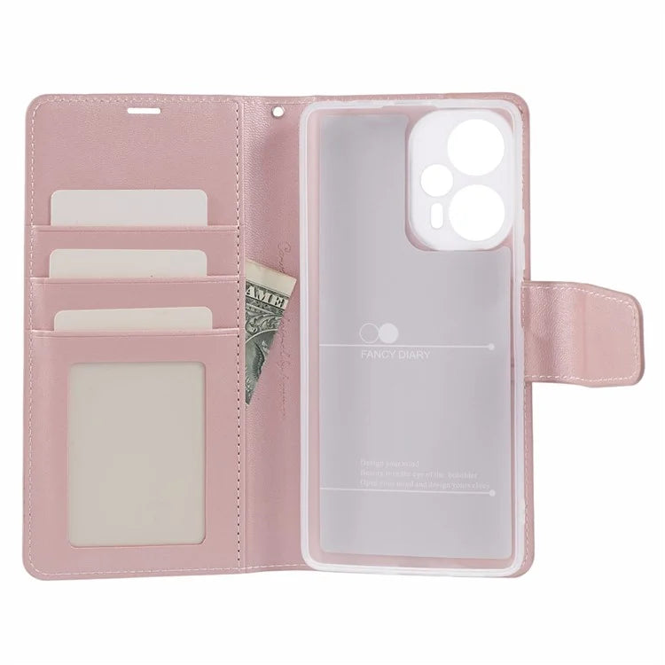 HANMAN Mill Series for Xiaomi Redmi Note 12 Turbo / Poco F5 5G Case PU Leather Wallet Shockproof Shell