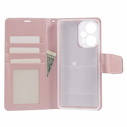 HANMAN Mill Series for Xiaomi Redmi Note 12 Turbo / Poco F5 5G Case PU Leather Wallet Shockproof Shell