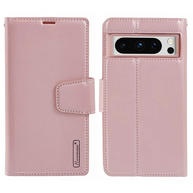 HANMAN Mill Series for Google Pixel 8 Pro Case PU Leather Stand Magnetic Phone Cover