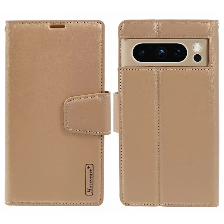 HANMAN Mill Series for Google Pixel 8 Pro Case PU Leather Stand Magnetic Phone Cover