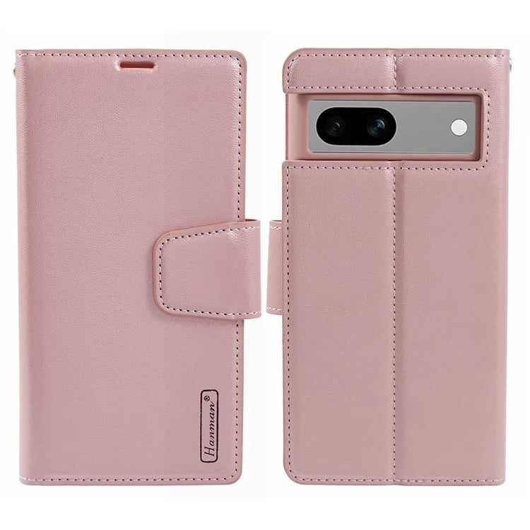 HANMAN Mill Series for Google Pixel 7a Case Anti-drop Wallet PU Leather Phone Cover