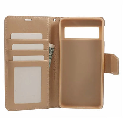 HANMAN Mill Series for Google Pixel 7a Case Anti-drop Wallet PU Leather Phone Cover