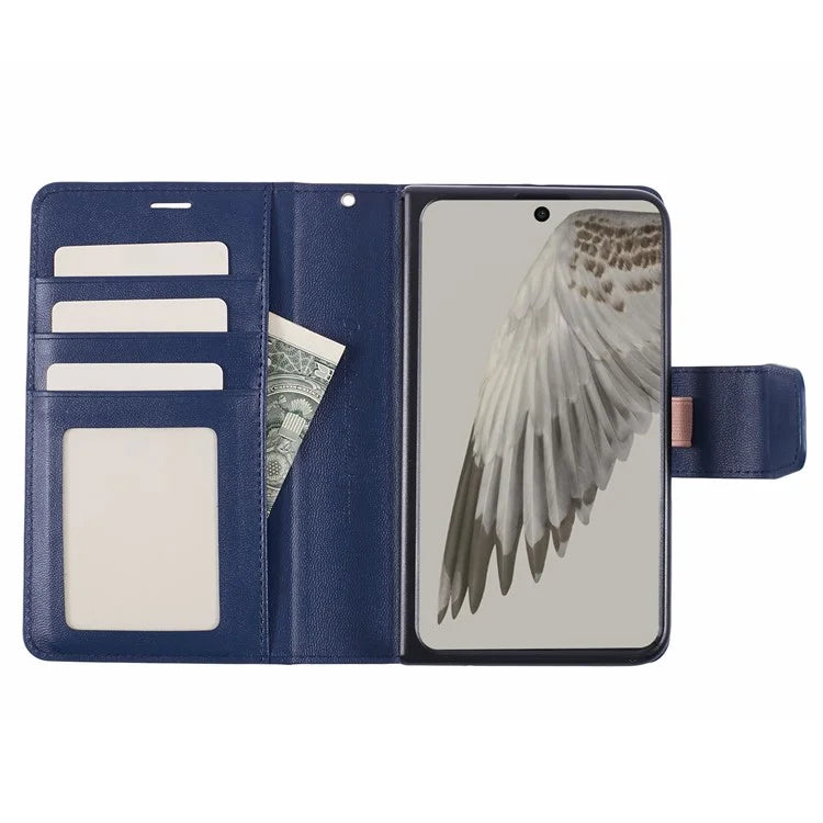 HANMAN Mill Series for Google Pixel Fold Case PU Leather Magnetic Flip Folio Phone Cover