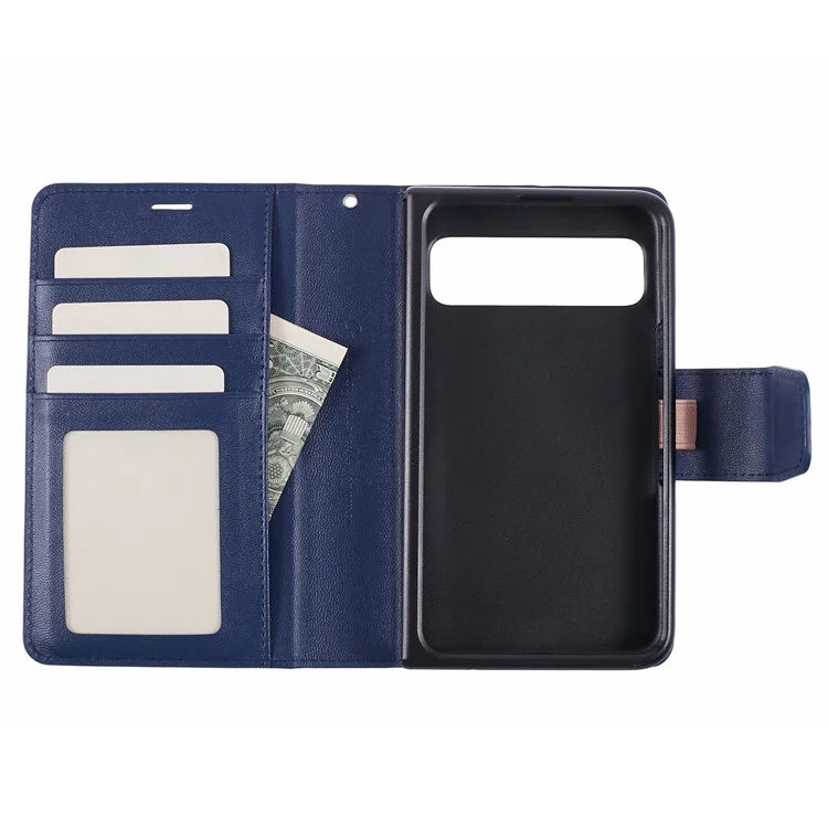 HANMAN Mill Series for Google Pixel Fold Case PU Leather Magnetic Flip Folio Phone Cover