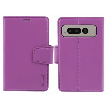 HANMAN Mill Series for Google Pixel Fold Case PU Leather Magnetic Flip Folio Phone Cover
