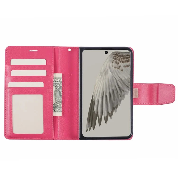 HANMAN Mill Series for Google Pixel Fold Case PU Leather Magnetic Flip Folio Phone Cover