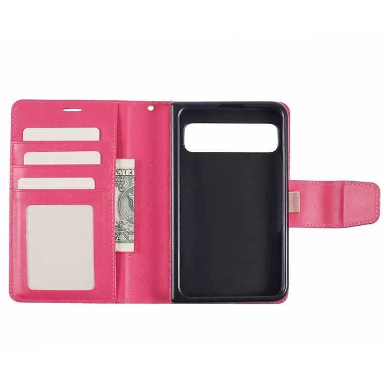 HANMAN Mill Series for Google Pixel Fold Case PU Leather Magnetic Flip Folio Phone Cover