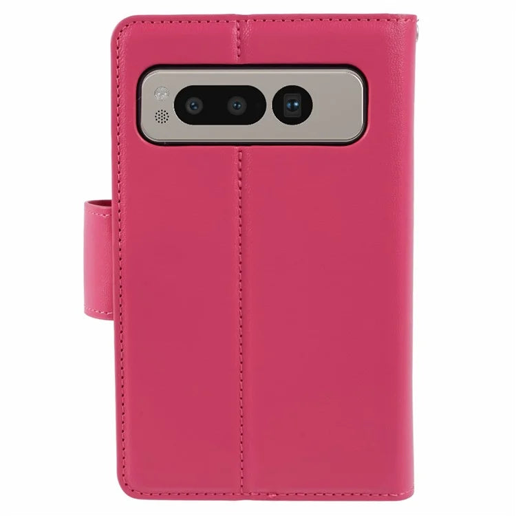 HANMAN Mill Series for Google Pixel Fold Case PU Leather Magnetic Flip Folio Phone Cover