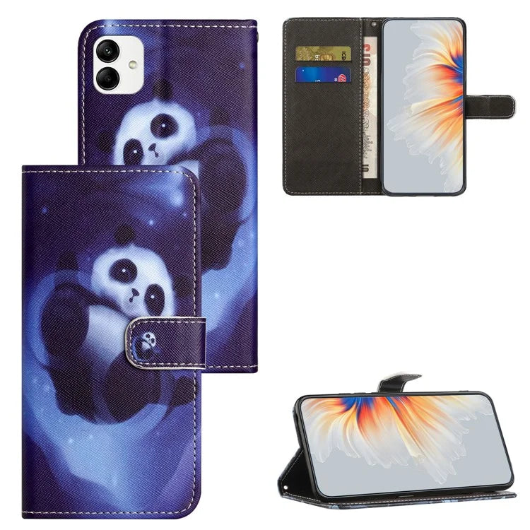 For Motorola Moto G54 5G Case Pattern Printing Anti-Drop PU Wallet Phone Case with Strap