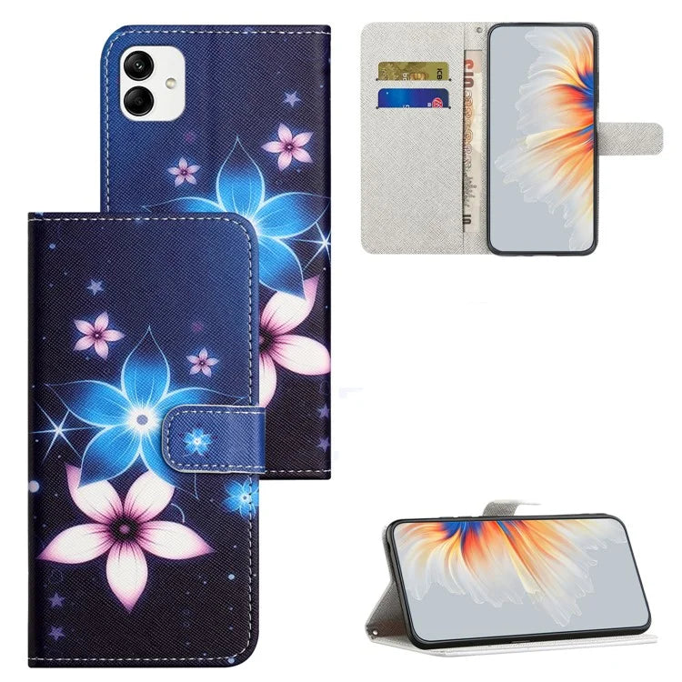 For Motorola Moto G54 5G Case Pattern Printing Anti-Drop PU Wallet Phone Case with Strap