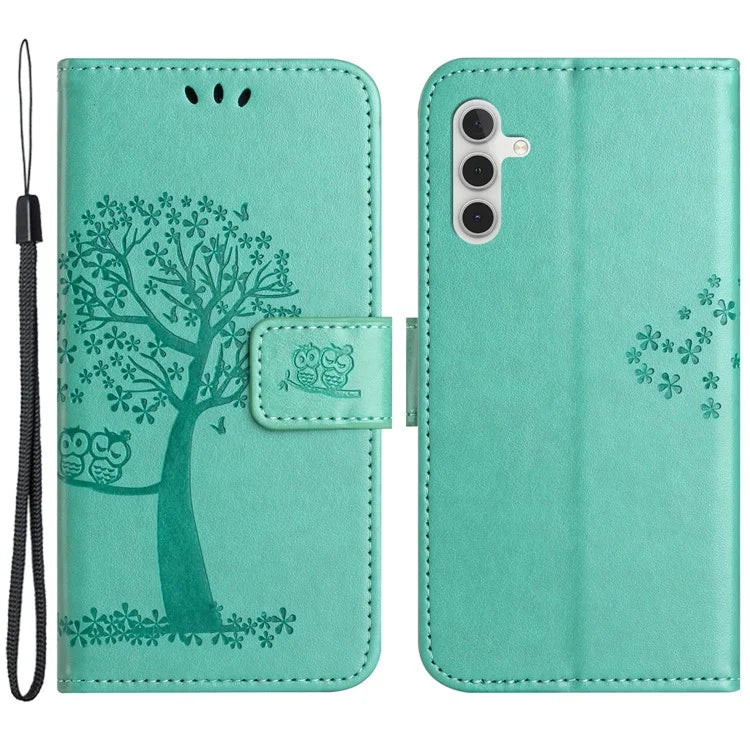 For Samsung Galaxy A05s 4G Cover Owl Tree Pattern Leather Wallet Phone Case