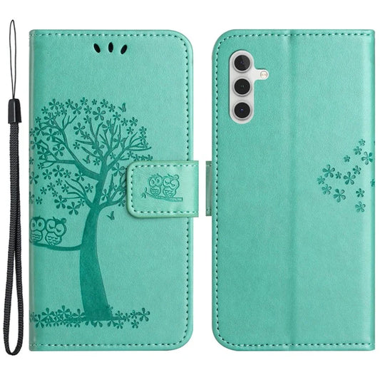 For Samsung Galaxy A05s 4G Cover Owl Tree Pattern Leather Wallet Phone Case