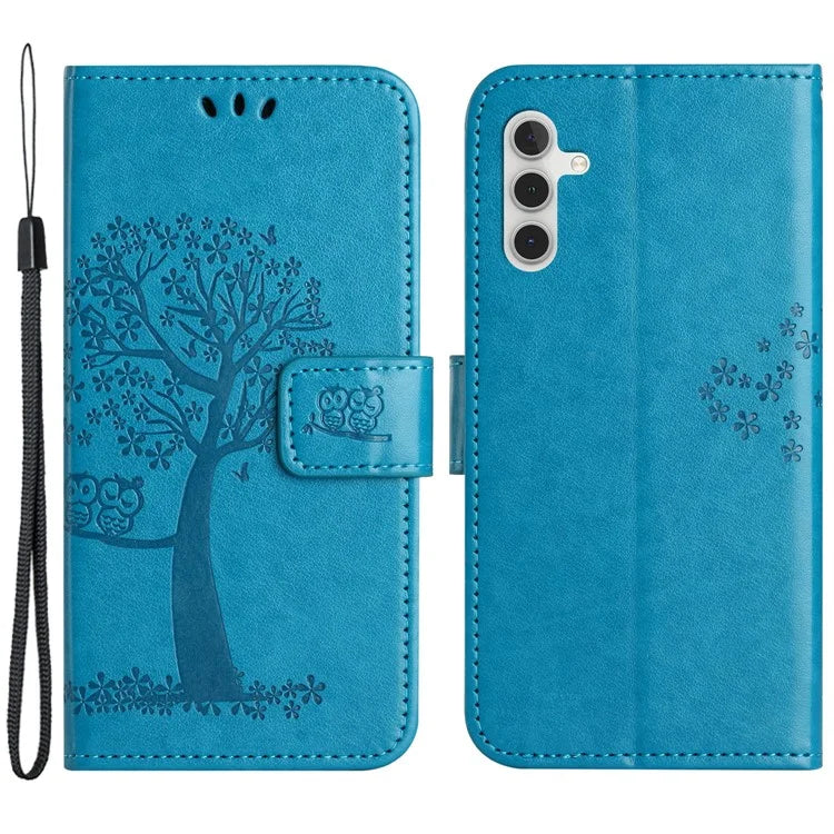 For Samsung Galaxy A05s 4G Cover Owl Tree Pattern Leather Wallet Phone Case