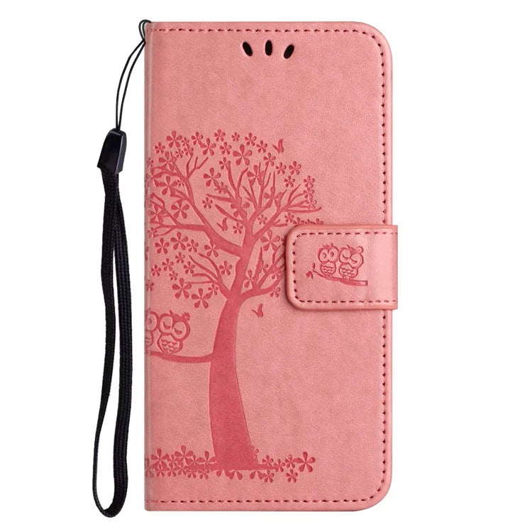 For Samsung Galaxy A05s 4G Cover Owl Tree Pattern Leather Wallet Phone Case