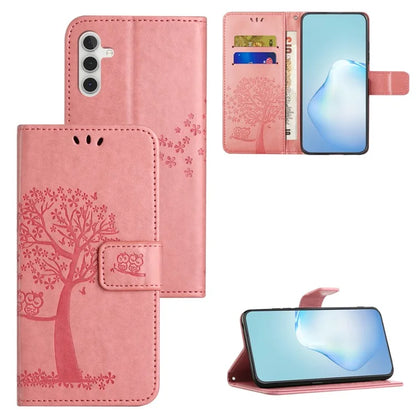 For Samsung Galaxy A05s 4G Cover Owl Tree Pattern Leather Wallet Phone Case