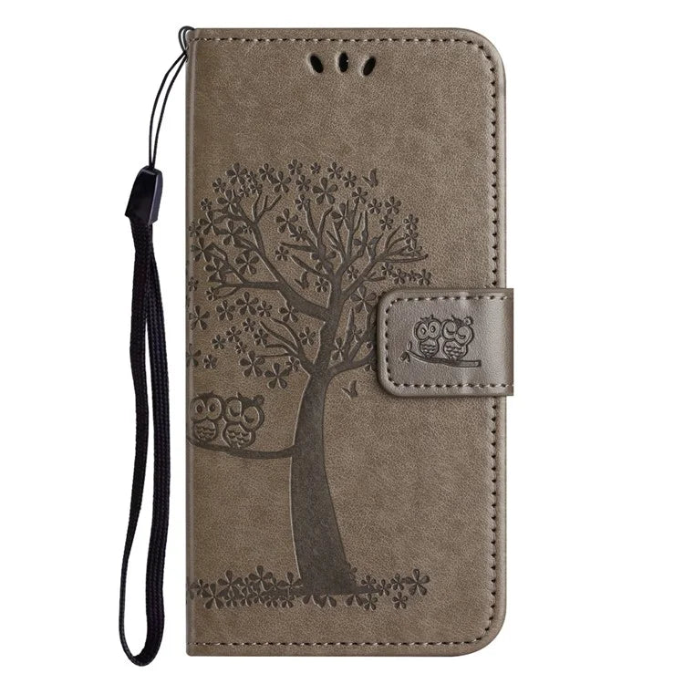 For Samsung Galaxy A05s 4G Cover Owl Tree Pattern Leather Wallet Phone Case
