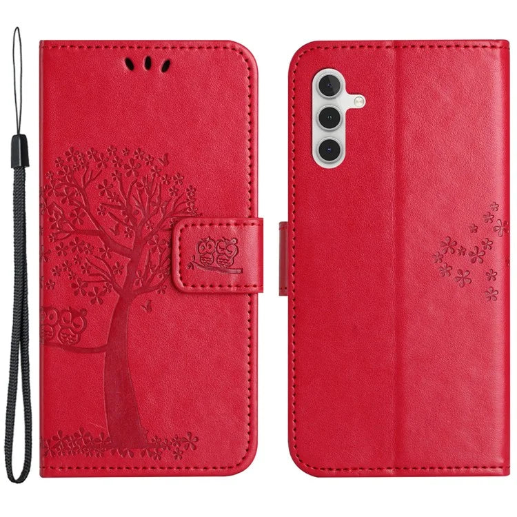 For Samsung Galaxy A05s 4G Cover Owl Tree Pattern Leather Wallet Phone Case