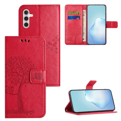For Samsung Galaxy A05s 4G Cover Owl Tree Pattern Leather Wallet Phone Case