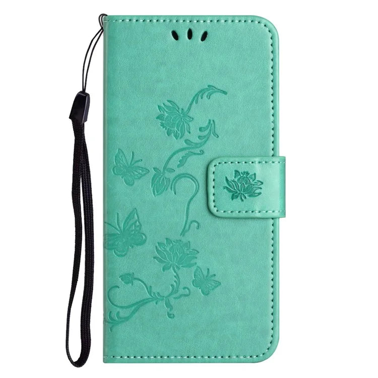 For Samsung Galaxy A05s 4G Case Butterfly Flower Imprinted Anti-drop Leather Phone Cover