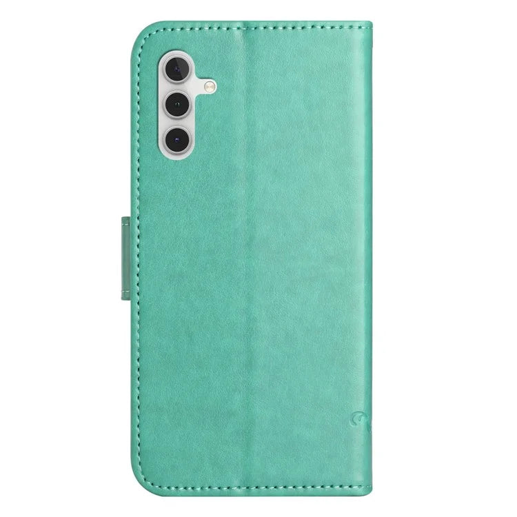 For Samsung Galaxy A05s 4G Case Butterfly Flower Imprinted Anti-drop Leather Phone Cover