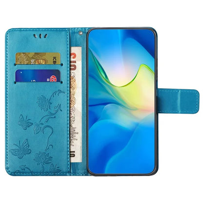 For Samsung Galaxy A05s 4G Case Butterfly Flower Imprinted Anti-drop Leather Phone Cover