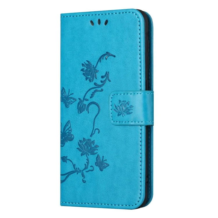 For Samsung Galaxy A05s 4G Case Butterfly Flower Imprinted Anti-drop Leather Phone Cover
