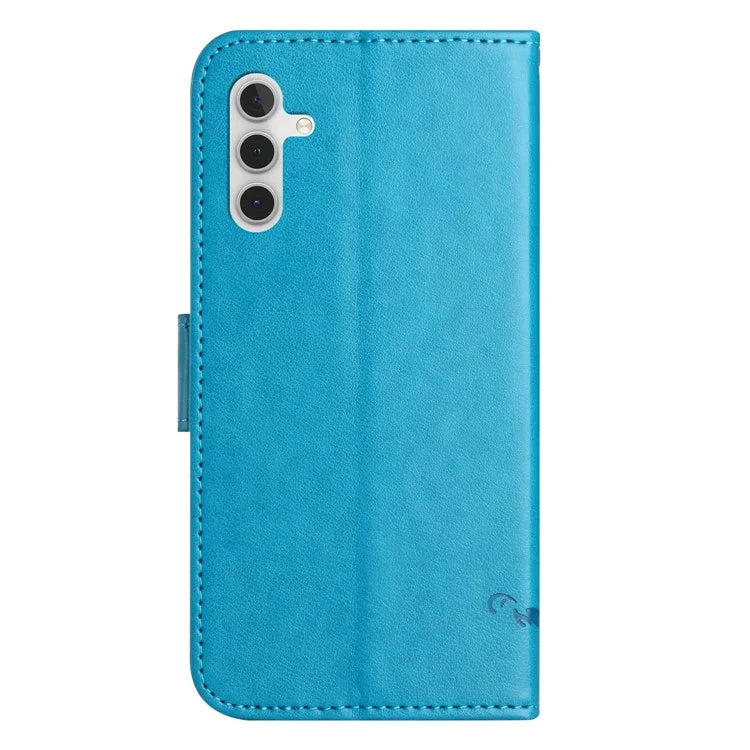 For Samsung Galaxy A05s 4G Case Butterfly Flower Imprinted Anti-drop Leather Phone Cover