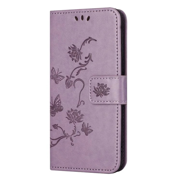For Samsung Galaxy A05s 4G Case Butterfly Flower Imprinted Anti-drop Leather Phone Cover