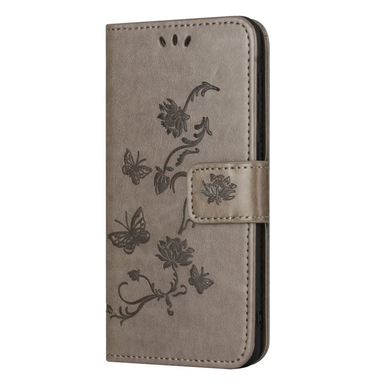For Samsung Galaxy A05s 4G Case Butterfly Flower Imprinted Anti-drop Leather Phone Cover