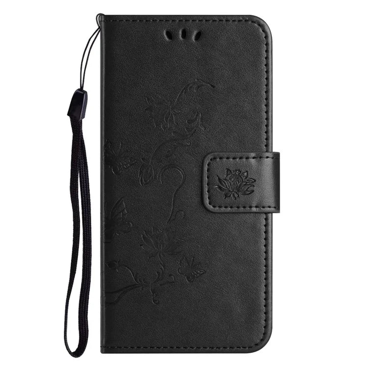 For Samsung Galaxy A05s 4G Case Butterfly Flower Imprinted Anti-drop Leather Phone Cover