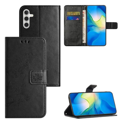 For Samsung Galaxy A05s 4G Case Butterfly Flower Imprinted Anti-drop Leather Phone Cover