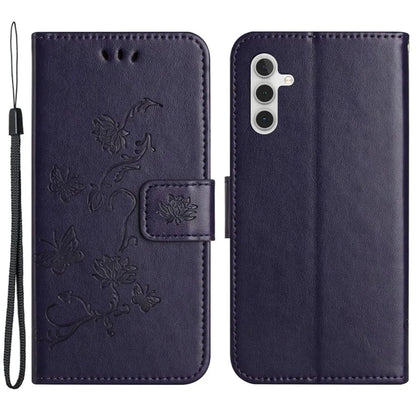 For Samsung Galaxy A05s 4G Case Butterfly Flower Imprinted Anti-drop Leather Phone Cover